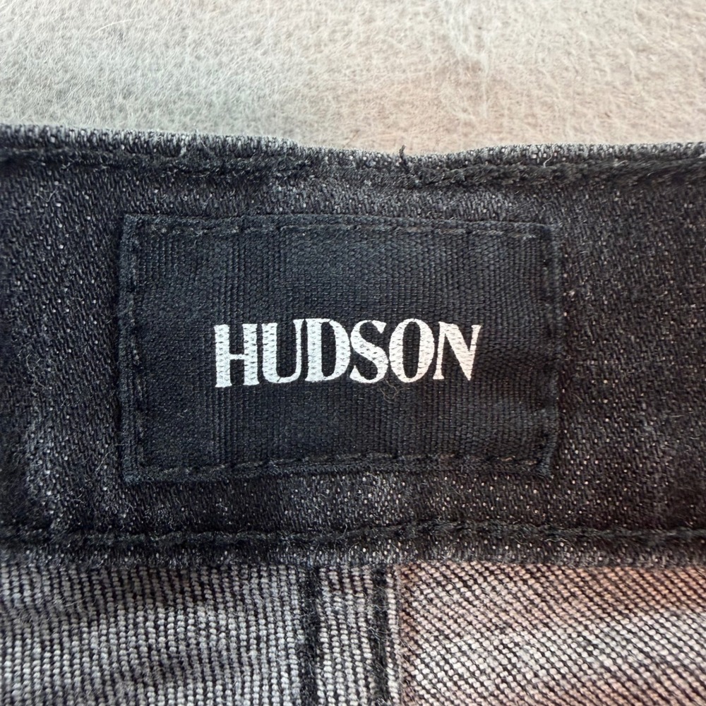 Hudson Noa High Rise Cutoff Shorts Womens 26 Black Wash Frayed Hem Denim - Picture 4 of 11